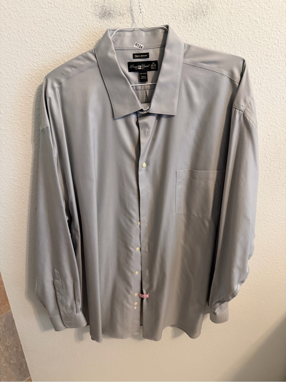 Pronto Uomo Men’s Light Gray Long Sleeve Dress Shirt